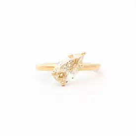 1.19 ct Tilted Champagne Pear Vault Five-Prong Solitaire