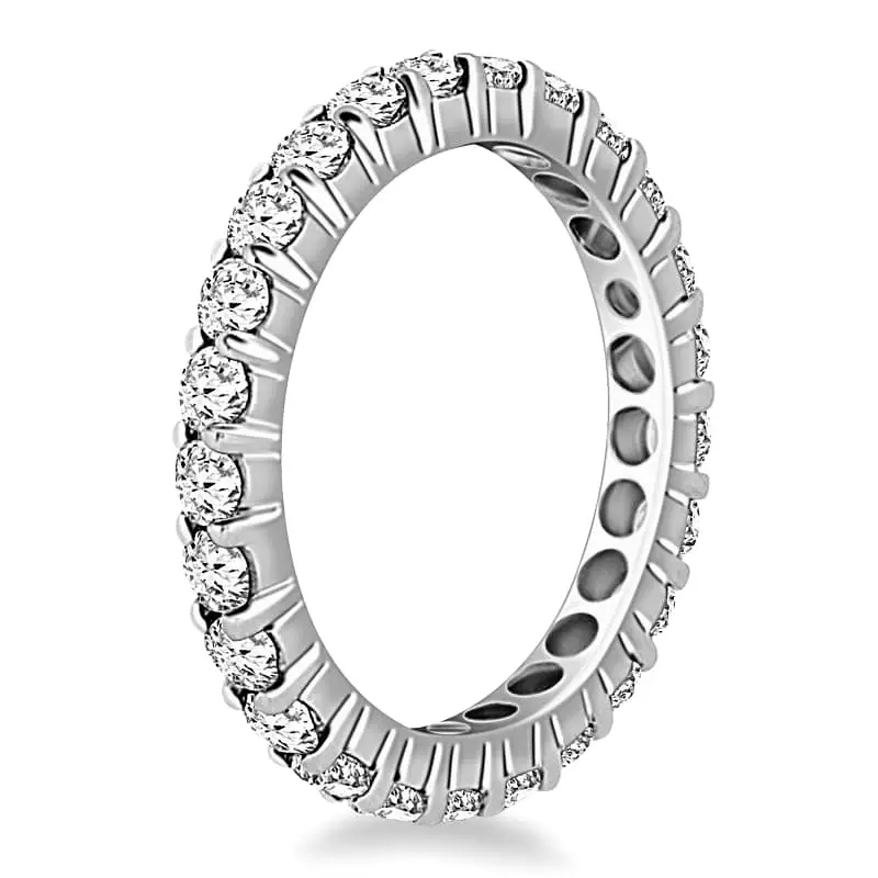 14k White Gold Ageless Round Cut Diamond Eternity Ring