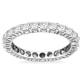 14k White Gold Ageless Round Cut Diamond Eternity Ring