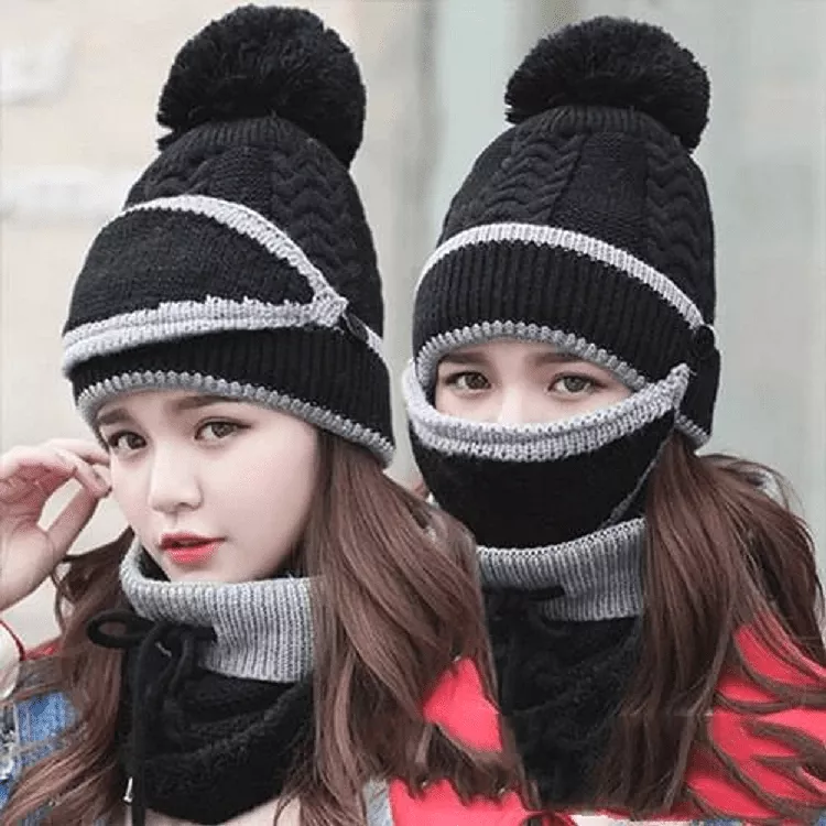 2022 New 3 in 1 Winter Beanie Set