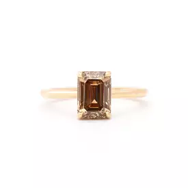 2.22 ct Emerald-Cut Champagne Diamond Bea Solitaire