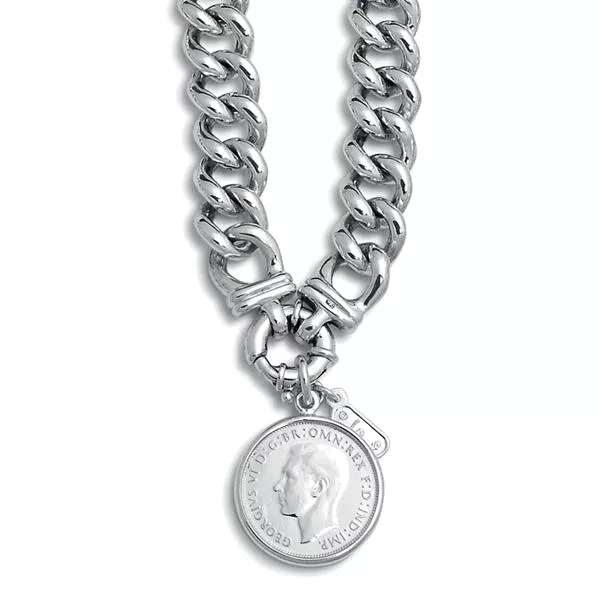 A Von Treskow Medium Mama Sterling Silver Necklace with Florin