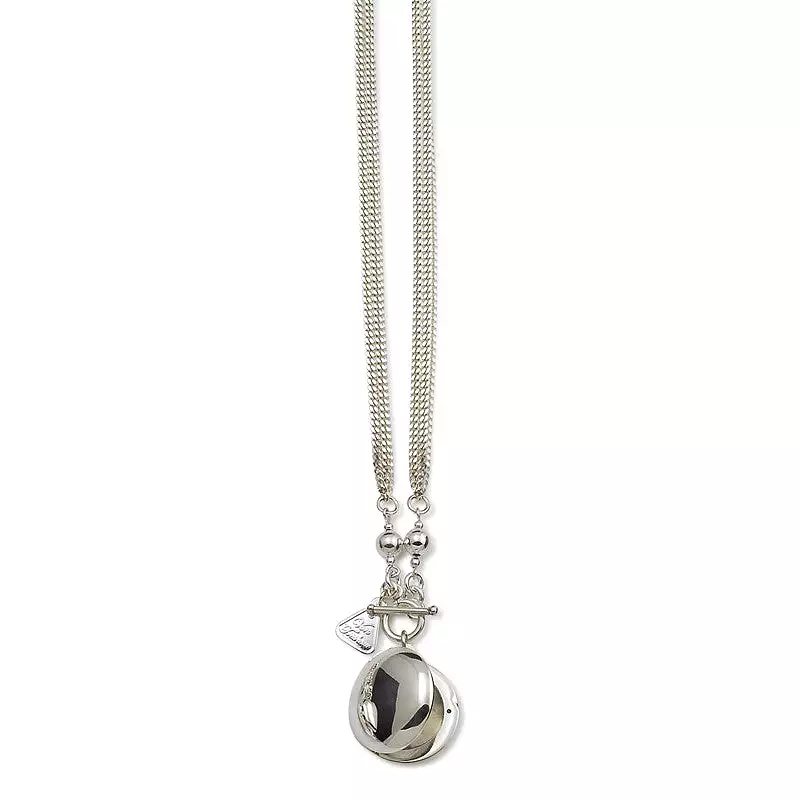 A Von Treskow Round Silver Locket Necklace.