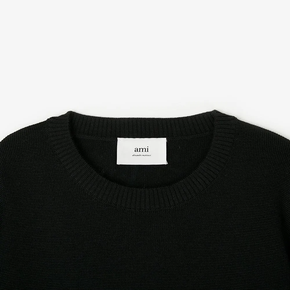 AMI PARIS  |Crew Neck Unisex Wool Street Style Long Sleeves Plain Logo