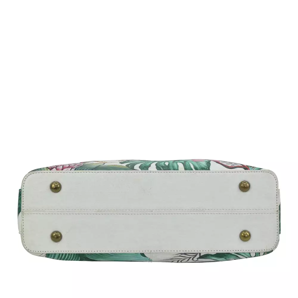 Anuschka Small Shopper Shoulder Bag 677- Jungle Queen Ivory