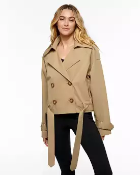 ARLBERG CROPPED TRENCH JACKET  SAND