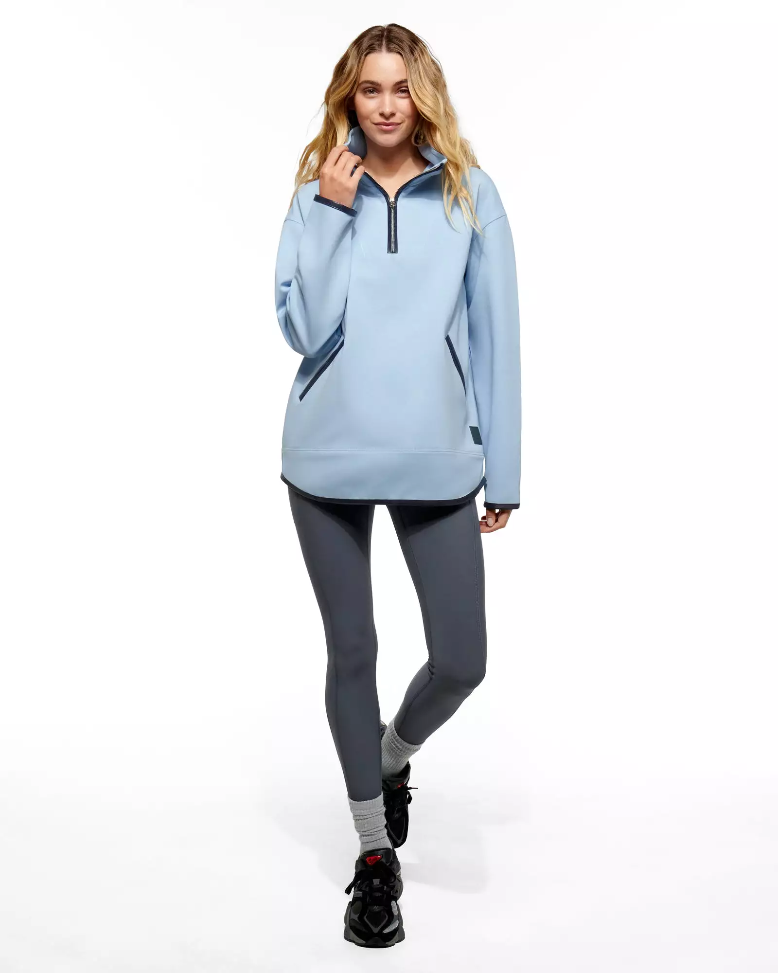 ARLBERG HALF-ZIP SCUBA SWEATER SKY BLUE