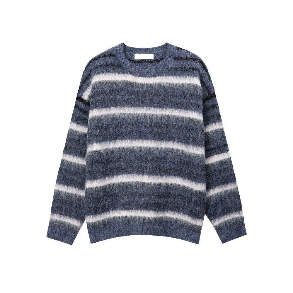 ASCLO  |Stripes Unisex Street Style Long Sleeves Oversized Sweaters