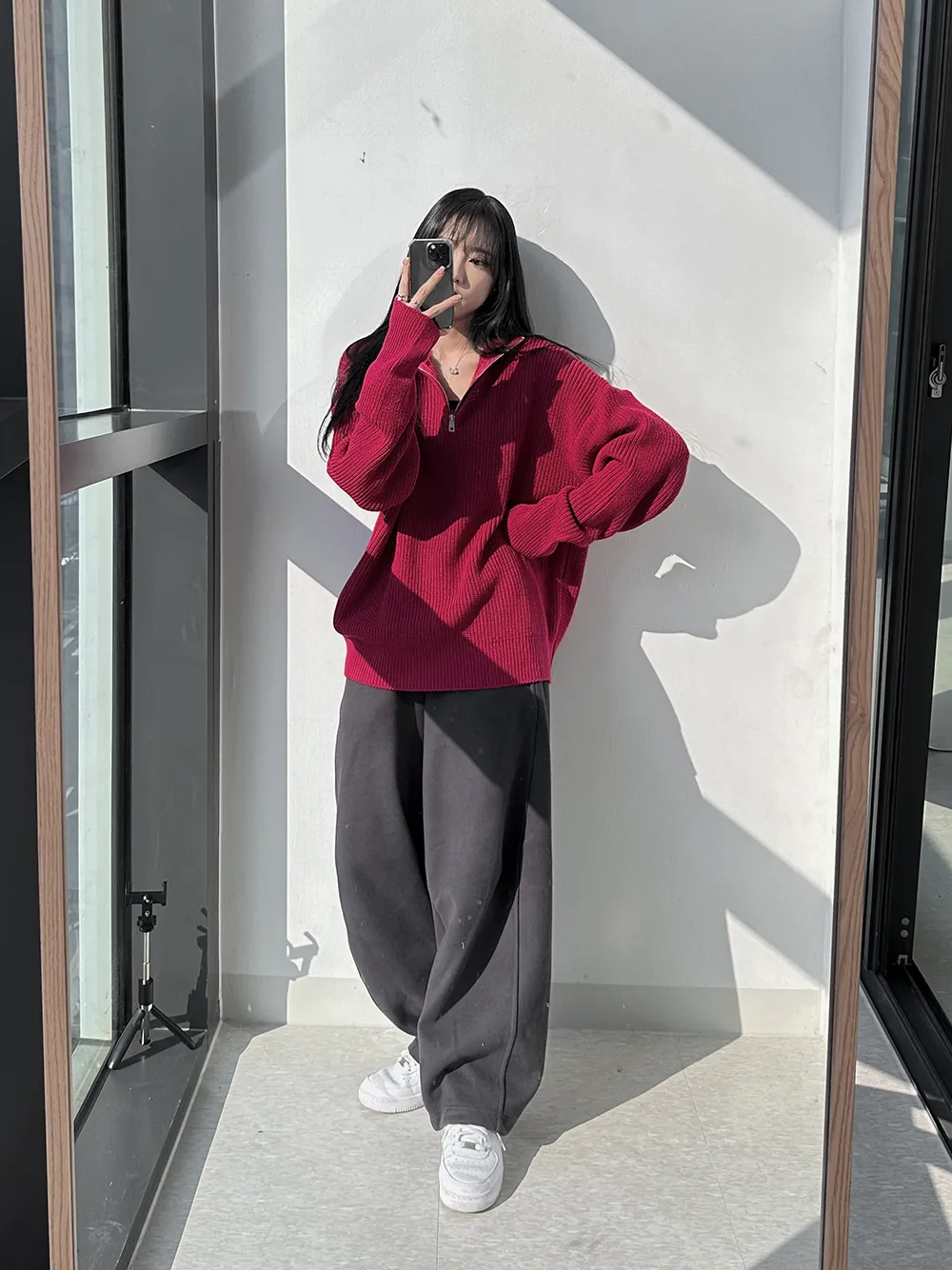 ASCLO  |Unisex Street Style Long Sleeves Plain Oversized Sweaters