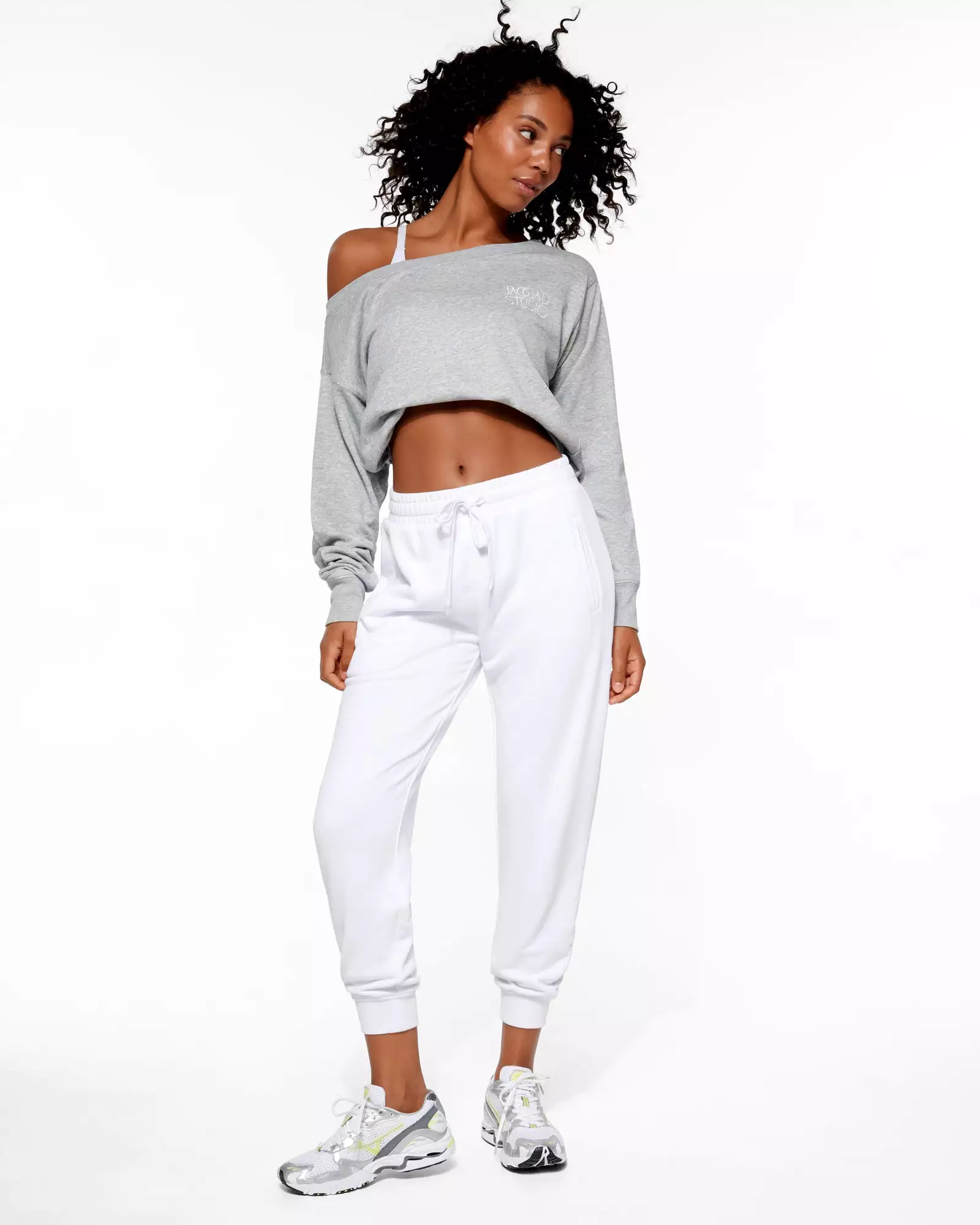 ASCOT OFF-SHOULDER SWEATER  GREY