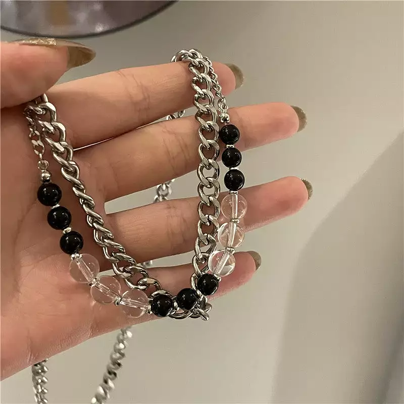 Black Pearl Chain Necklace