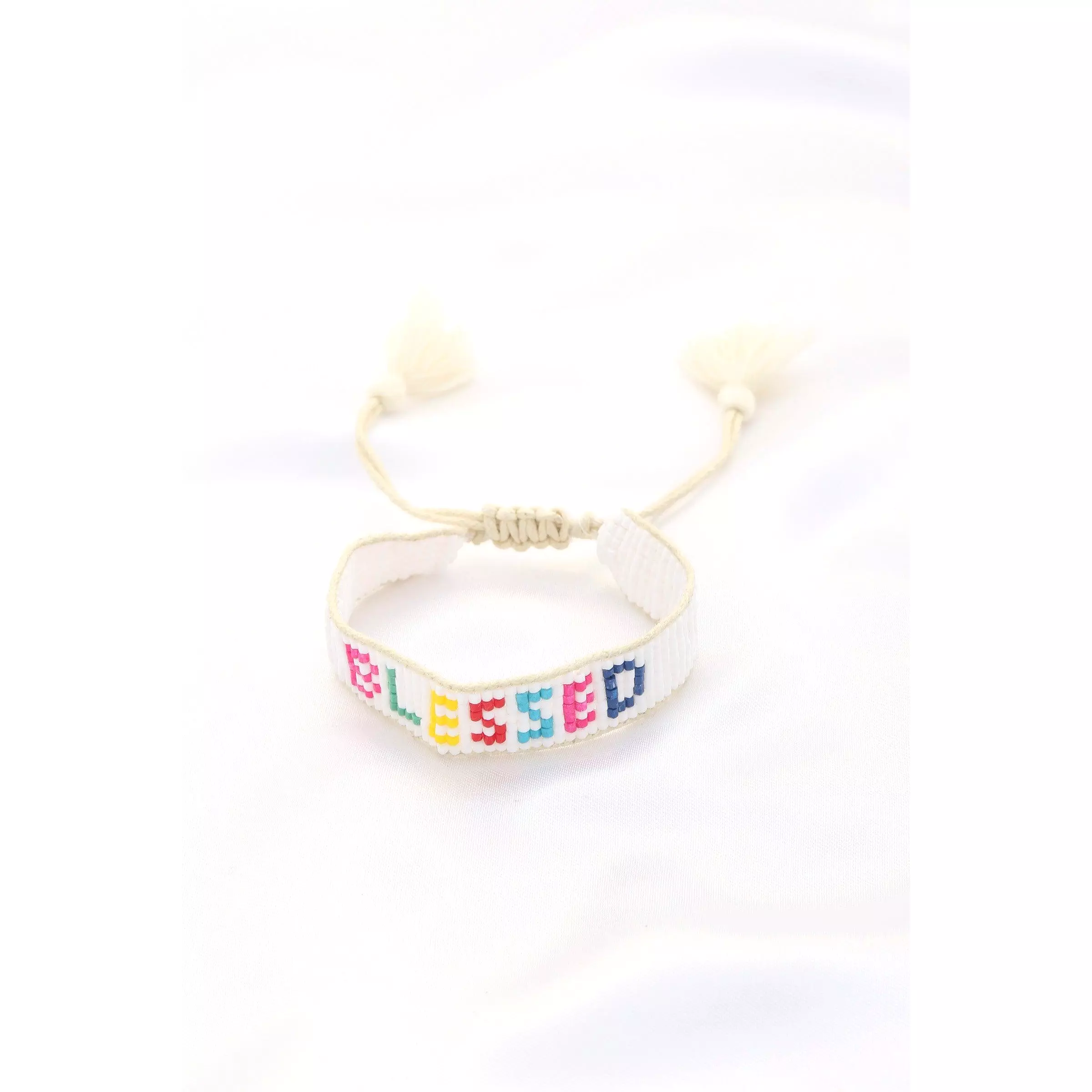 Blessed Bead Pull Tie Bracelet