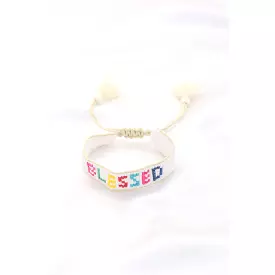 Blessed Bead Pull Tie Bracelet