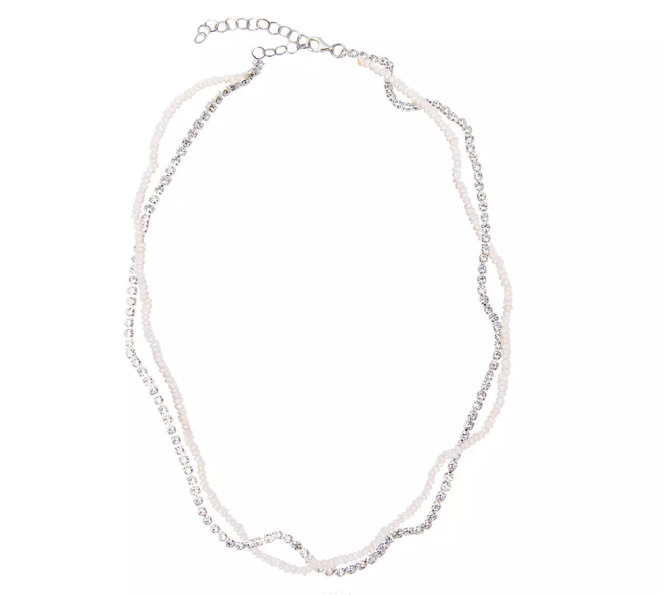 Bollywood Clear & Pearls Necklace