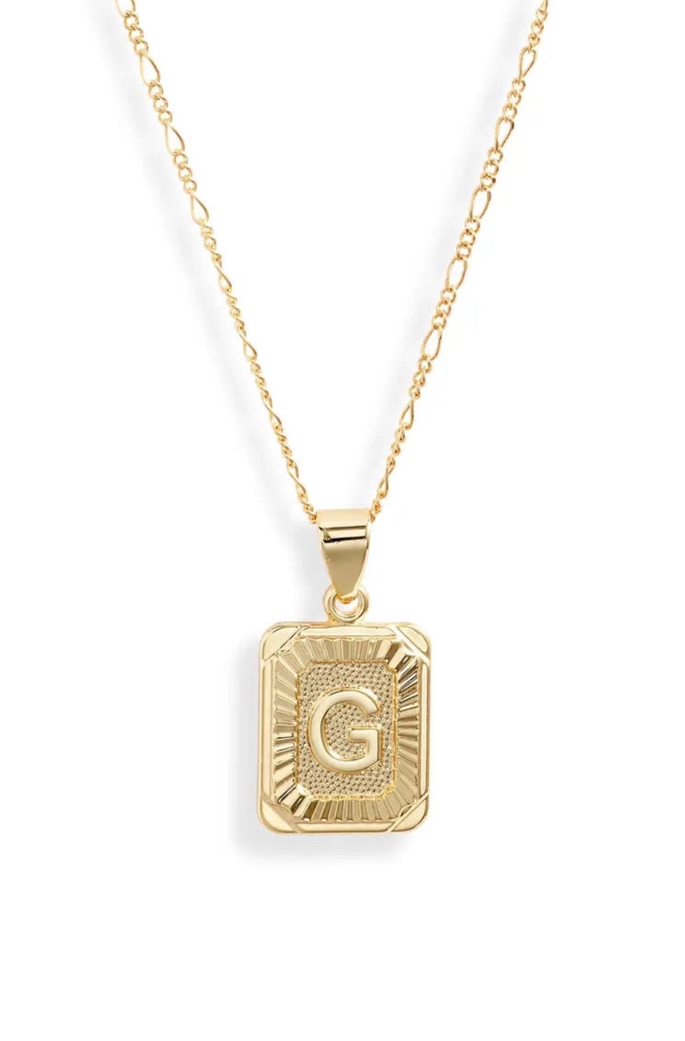 BRACHA Gold Filled Initial Card Necklace