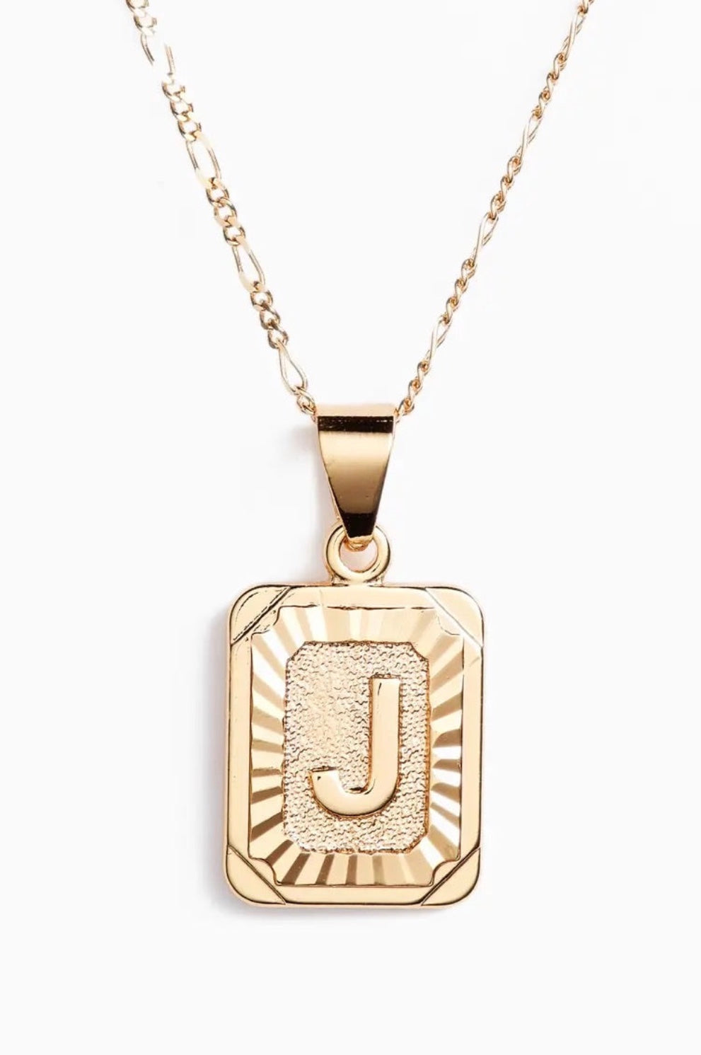 BRACHA Gold Filled Initial Card Necklace