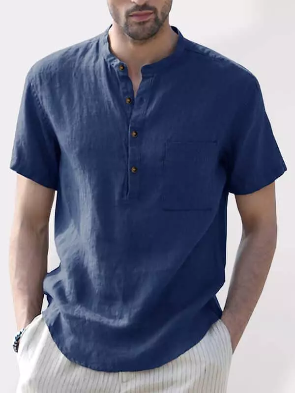 Buttoned Linen Shirt for Men