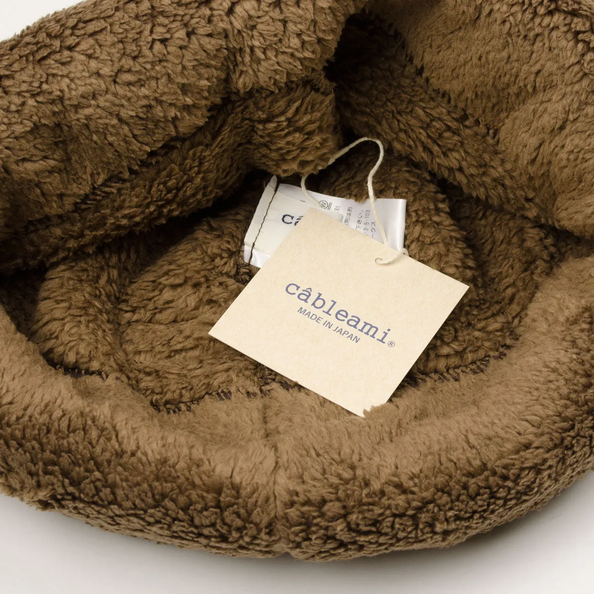 cableami - Boa Fleece Drawcord Hat - Brown