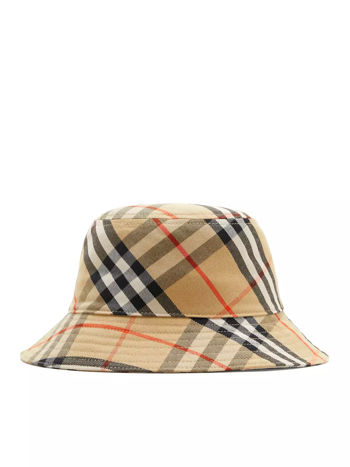 Check cotton blend bucket hat