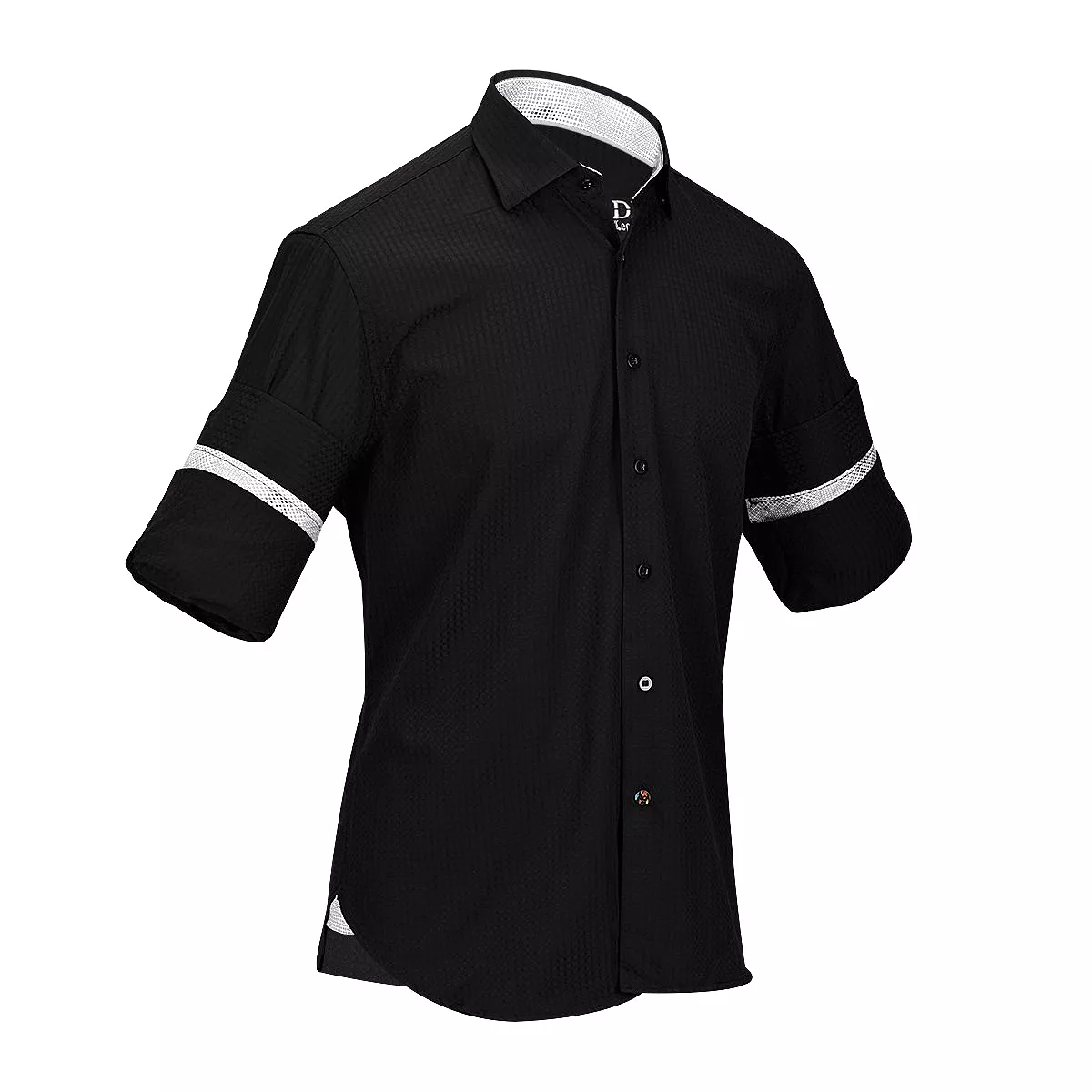 CM04600 - Cuadra black casual fashion short sleeve cotton shirt