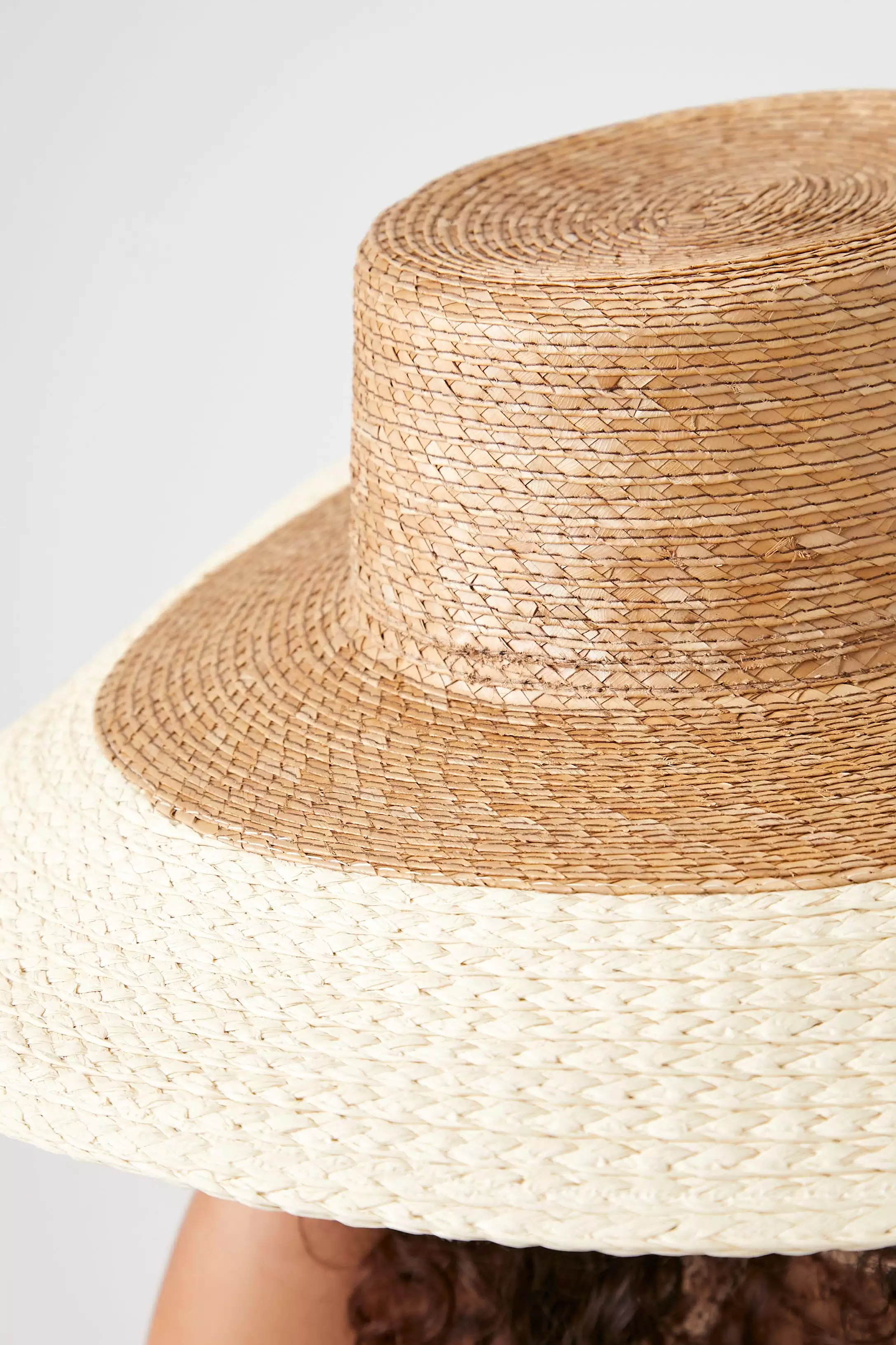 Colorblock Straw Panama Hat