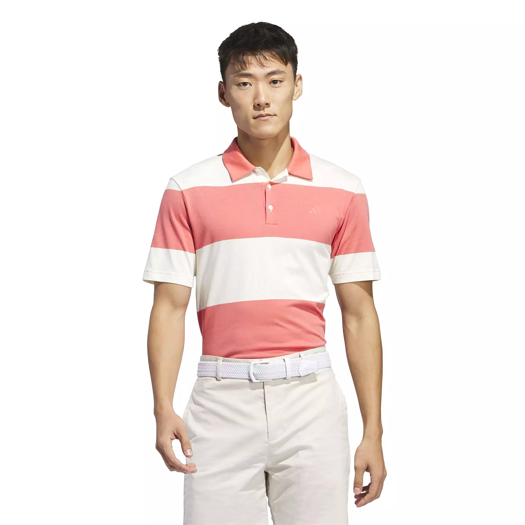 Colourblock Rugby Stripe Regular Fit Core Polo White/Pink - SS24