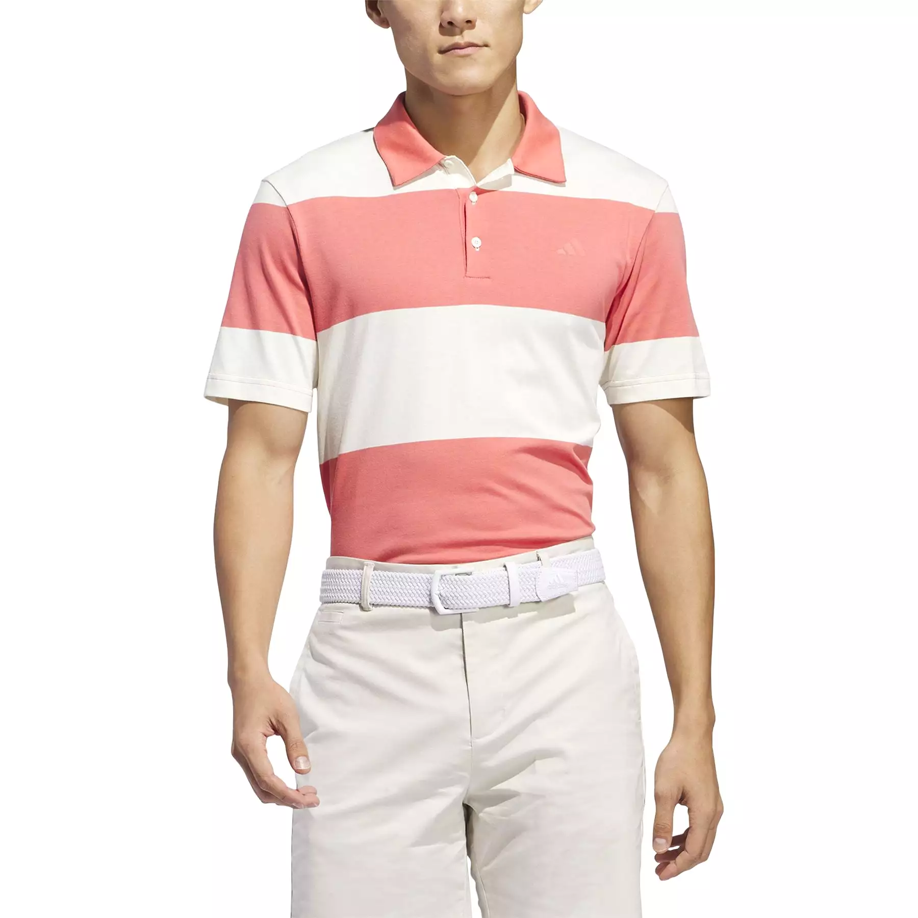 Colourblock Rugby Stripe Regular Fit Core Polo White/Pink - SS24