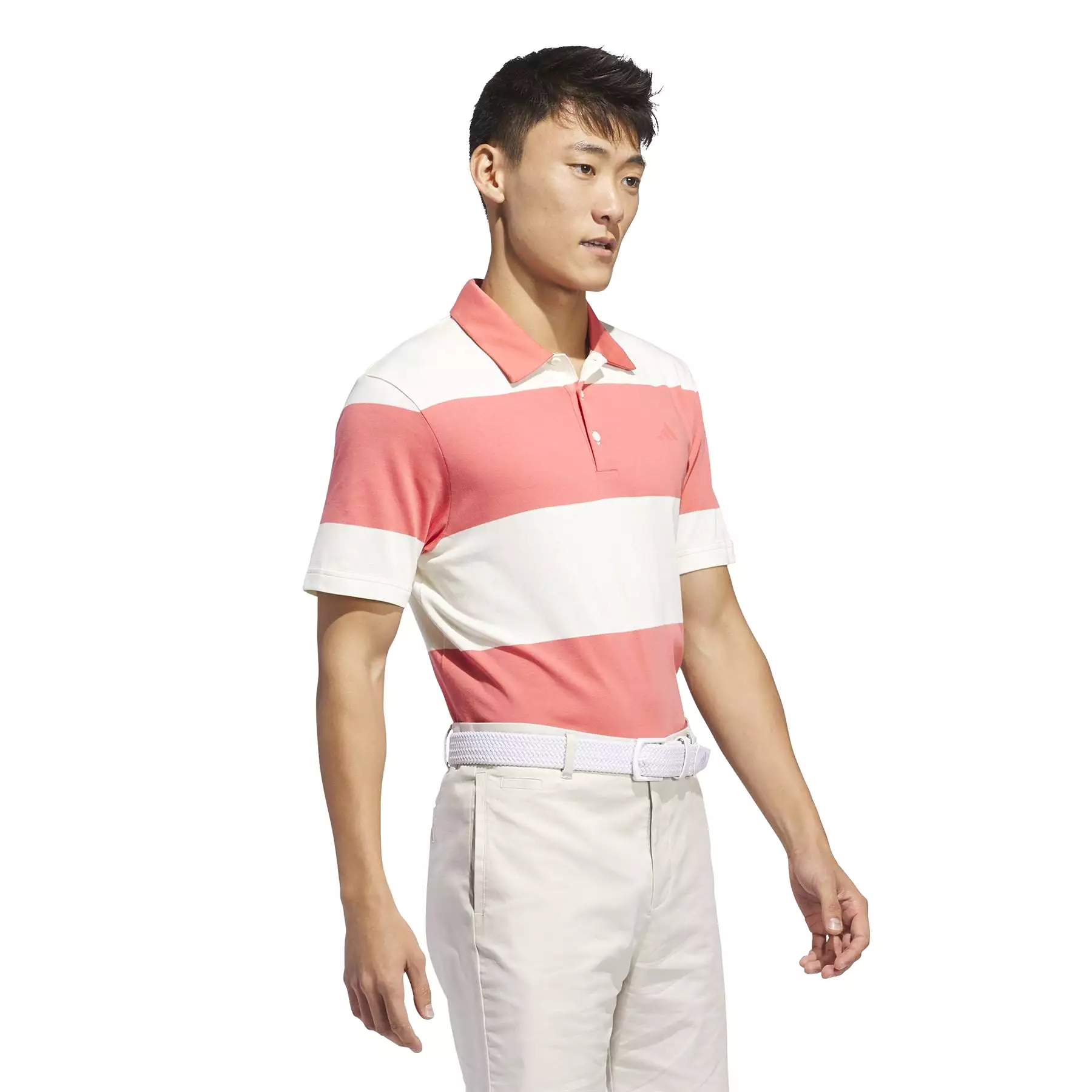 Colourblock Rugby Stripe Regular Fit Core Polo White/Pink - SS24