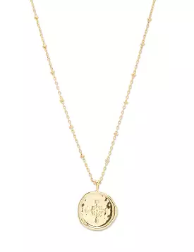 Compass Coin Necklace, Gold