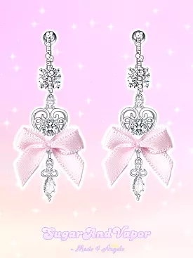 Coquette Baby Pink Ribbon Bow Belly Ring