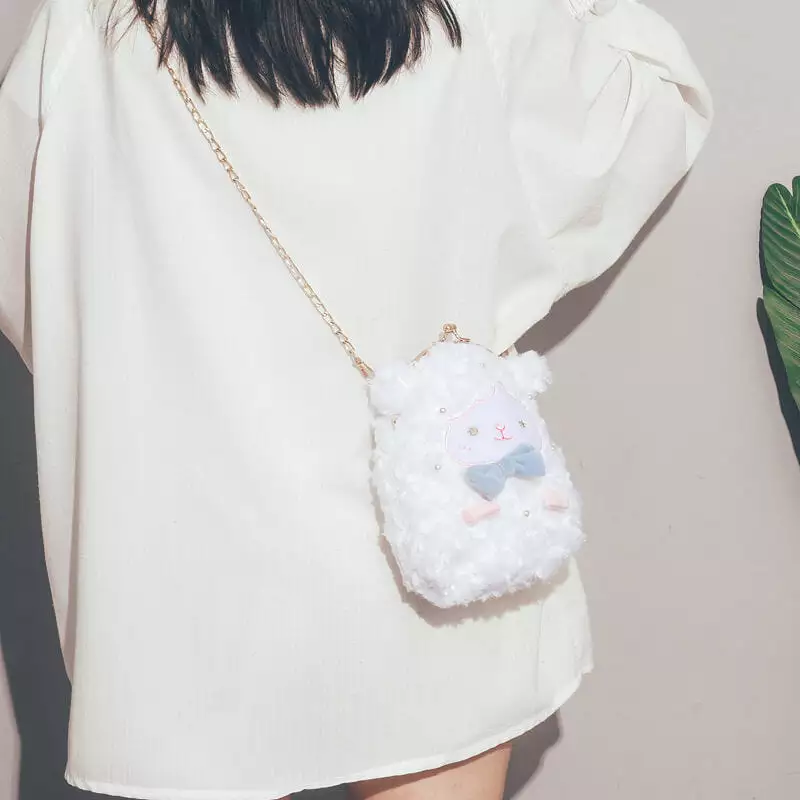 CUTE LAMB PLUSH SHOULDER BAG BY8023