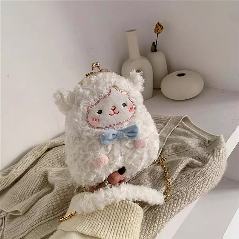 CUTE LAMB PLUSH SHOULDER BAG BY8023