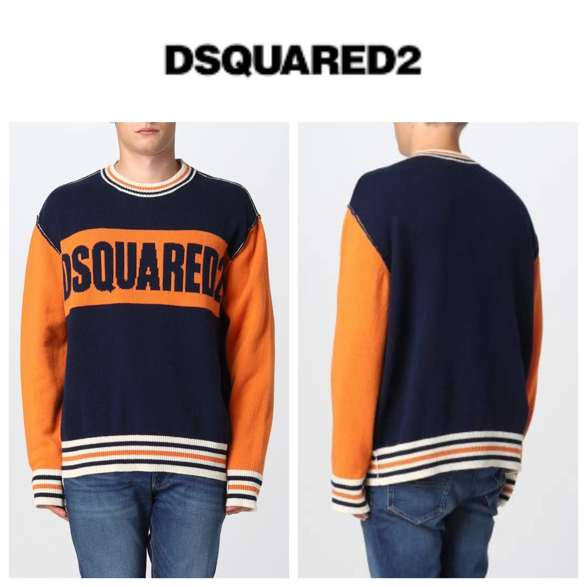 D SQUARED2  |Crew Neck Unisex Wool Street Style Long Sleeves Logo Luxury