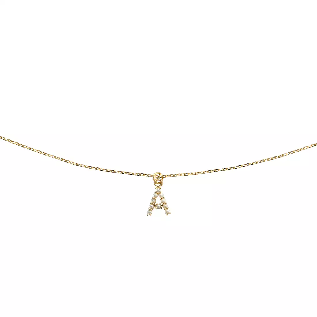 Dainty Love Pearl Initial Necklace