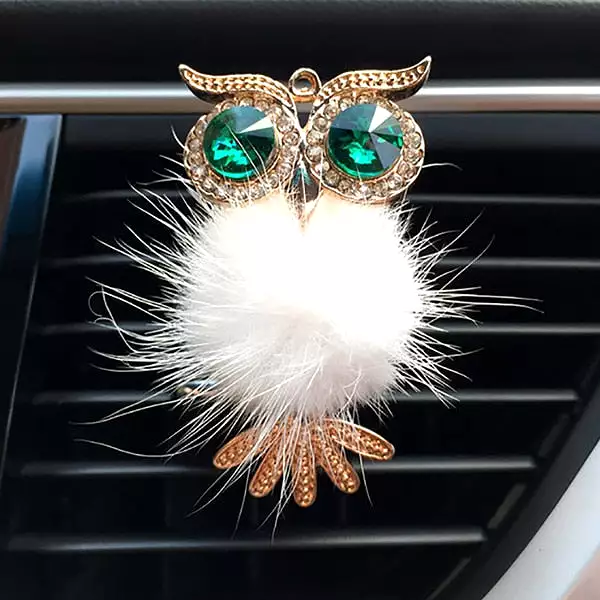 Diamond Fur Owl Car Air Freshener Auto Outlet Perfume Clip Scent Aroma Car