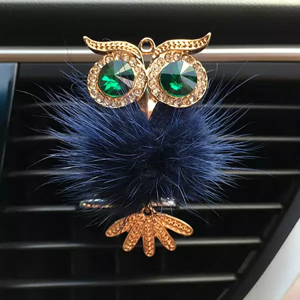 Diamond Fur Owl Car Air Freshener Auto Outlet Perfume Clip Scent Aroma Car