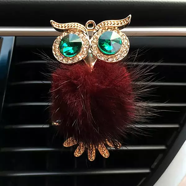 Diamond Fur Owl Car Air Freshener Auto Outlet Perfume Clip Scent Aroma Car