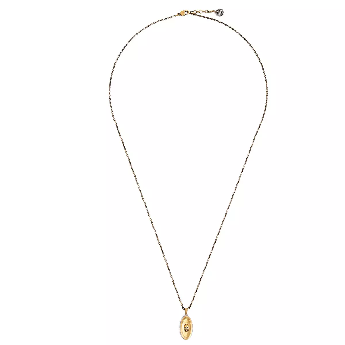 Double Signet Necklace, Gold