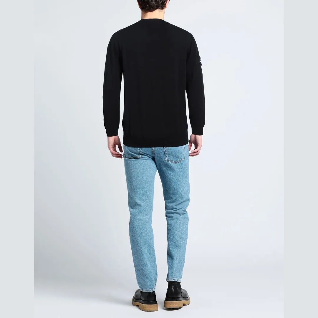 EMPORIO ARMANI  |Unisex Wool Street Style V-Neck Long Sleeves Plain Logo