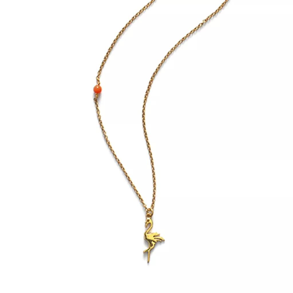 Flamingo Necklace, Gold