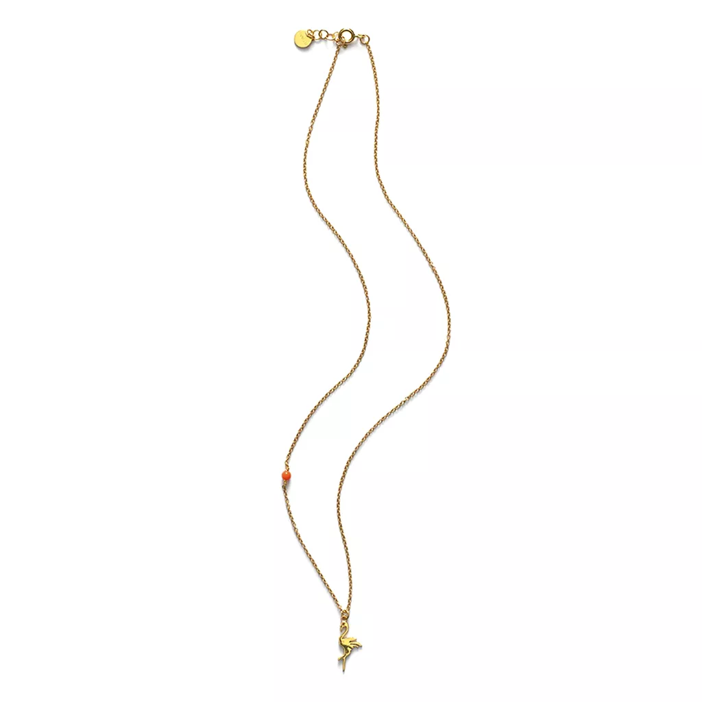 Flamingo Necklace, Gold