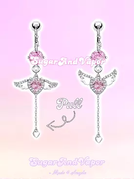 Flying Baby Angel Heart Belly Ring