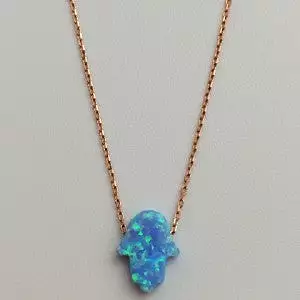 Gammie Opal Humsa Fine Chain Gold Plated Necklace