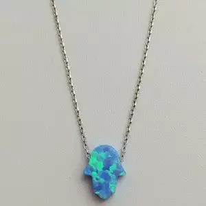 Gammie Opal Humsa Fine Chain Gold Plated Necklace