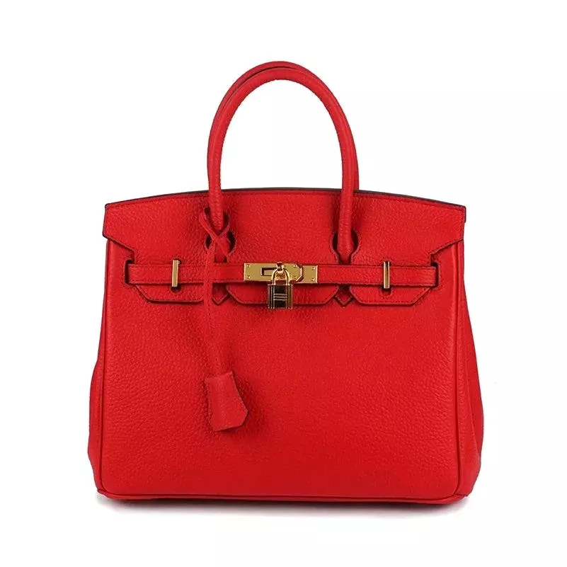 GENUINE Leather Amanda Togo padlock Bag RED 35