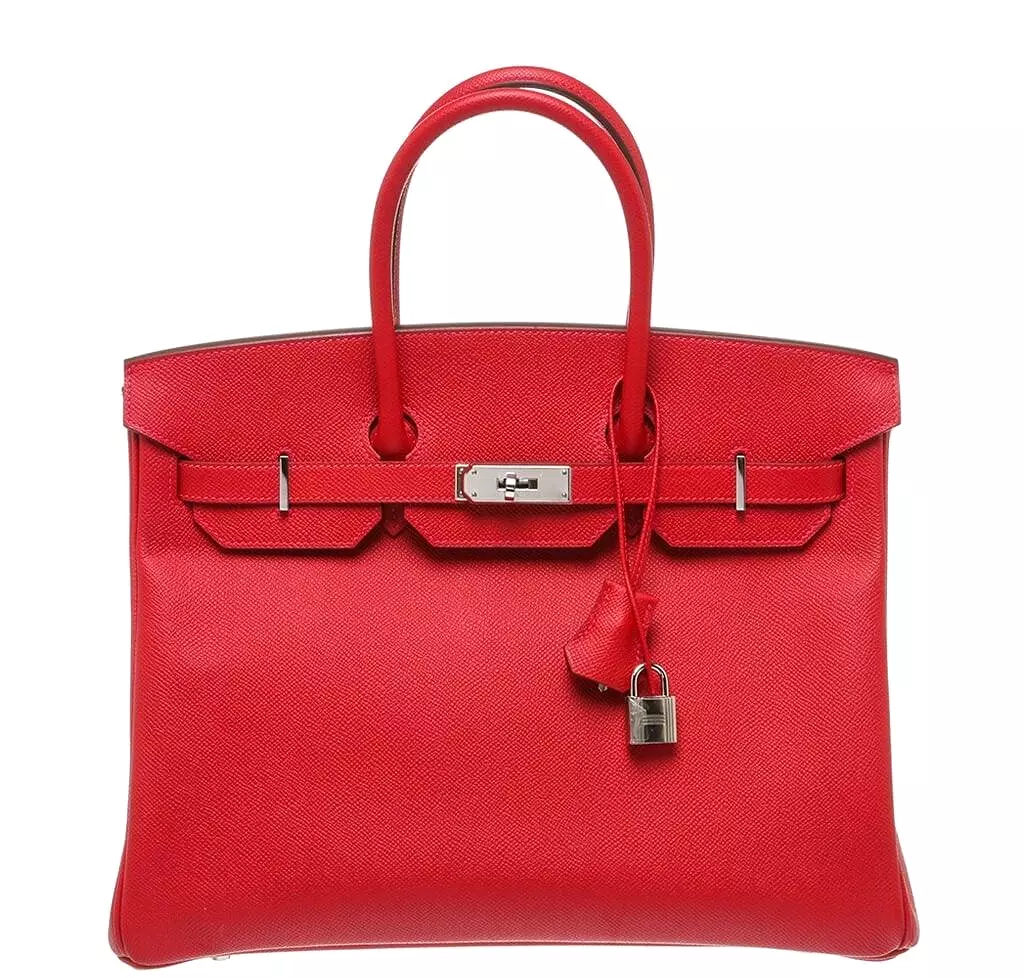 GENUINE Leather Amanda Togo padlock Bag RED 35