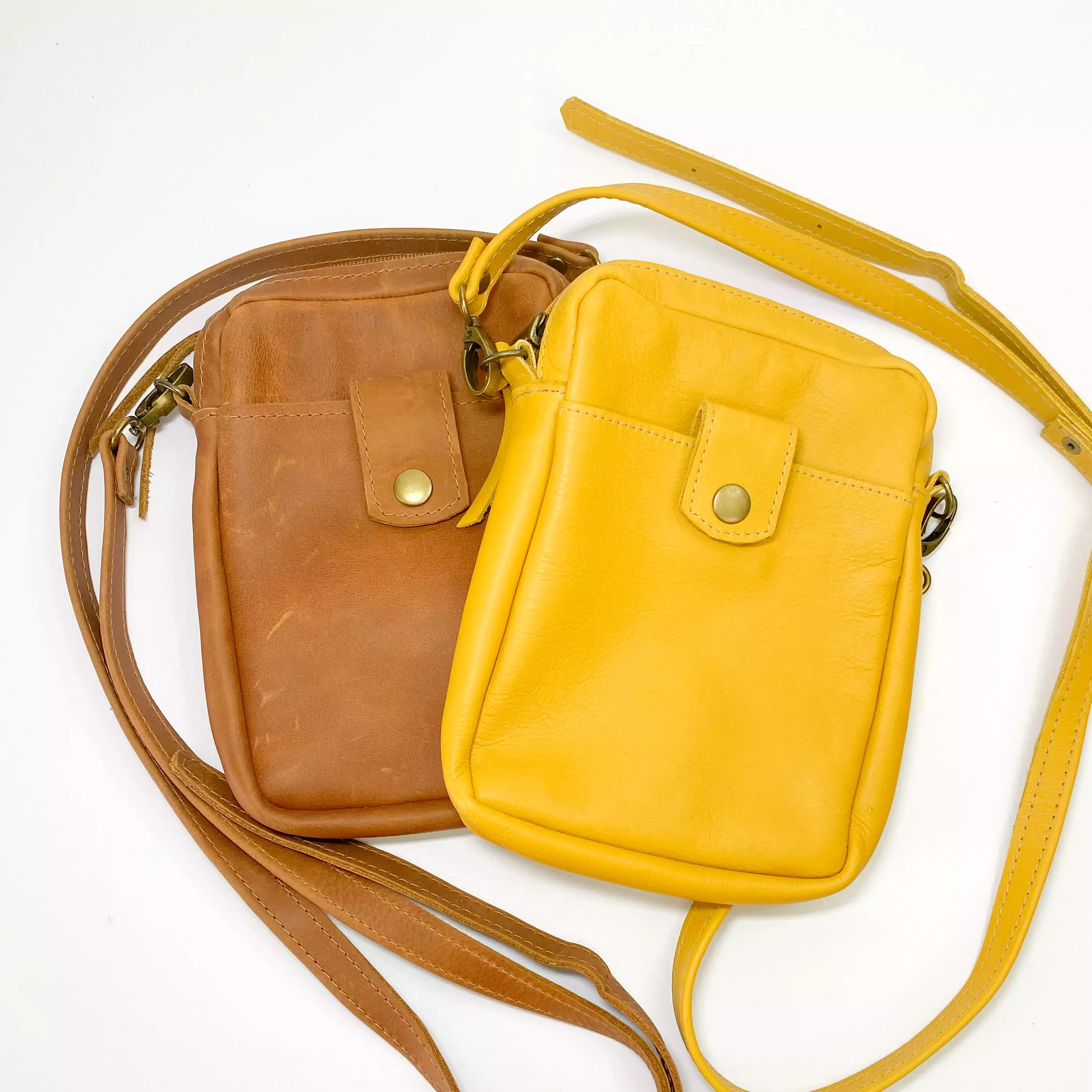 Gia leather yellow crossbody bag