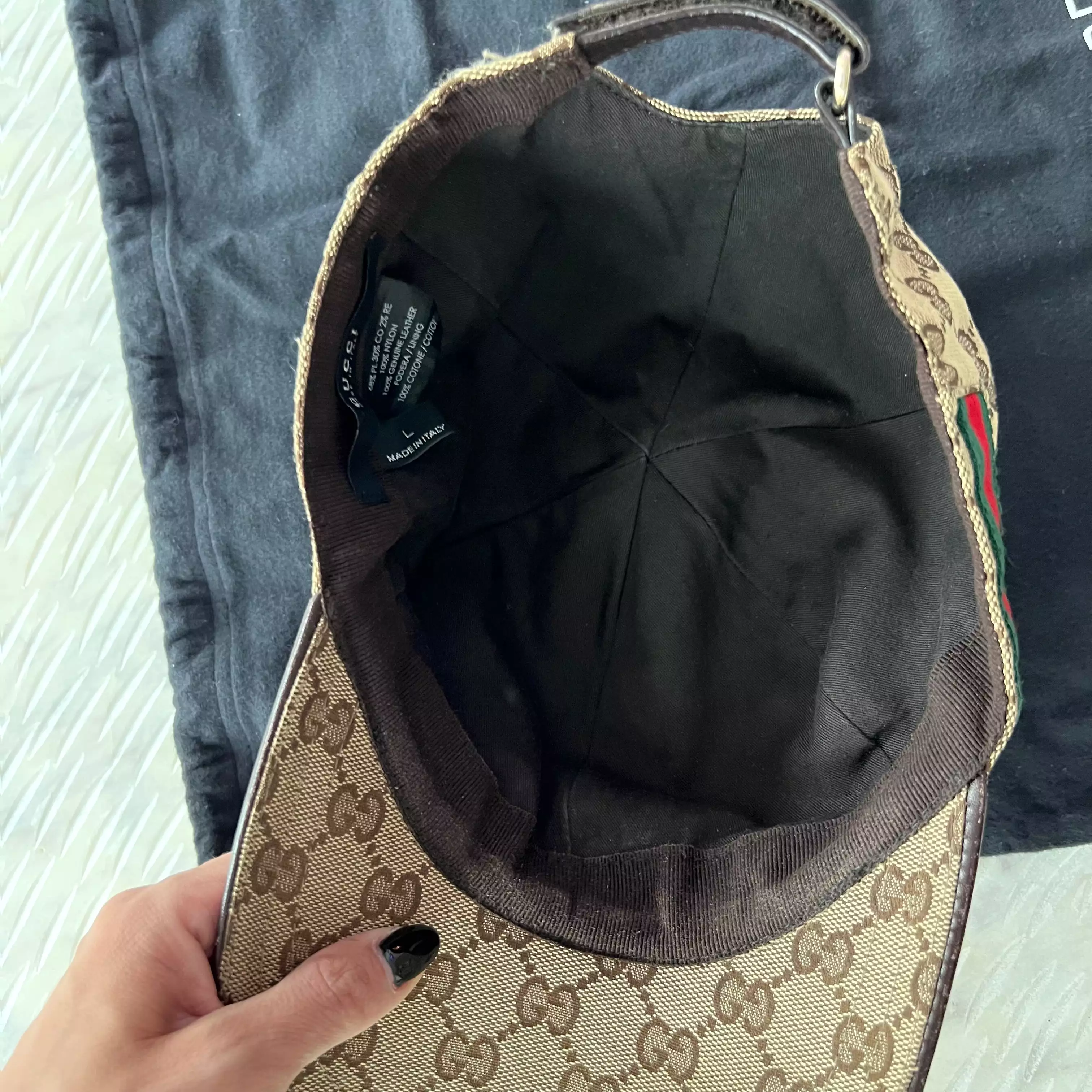 GUCCI ORIGINAL GG CANVAS BASEBALL HAT WITH WEB