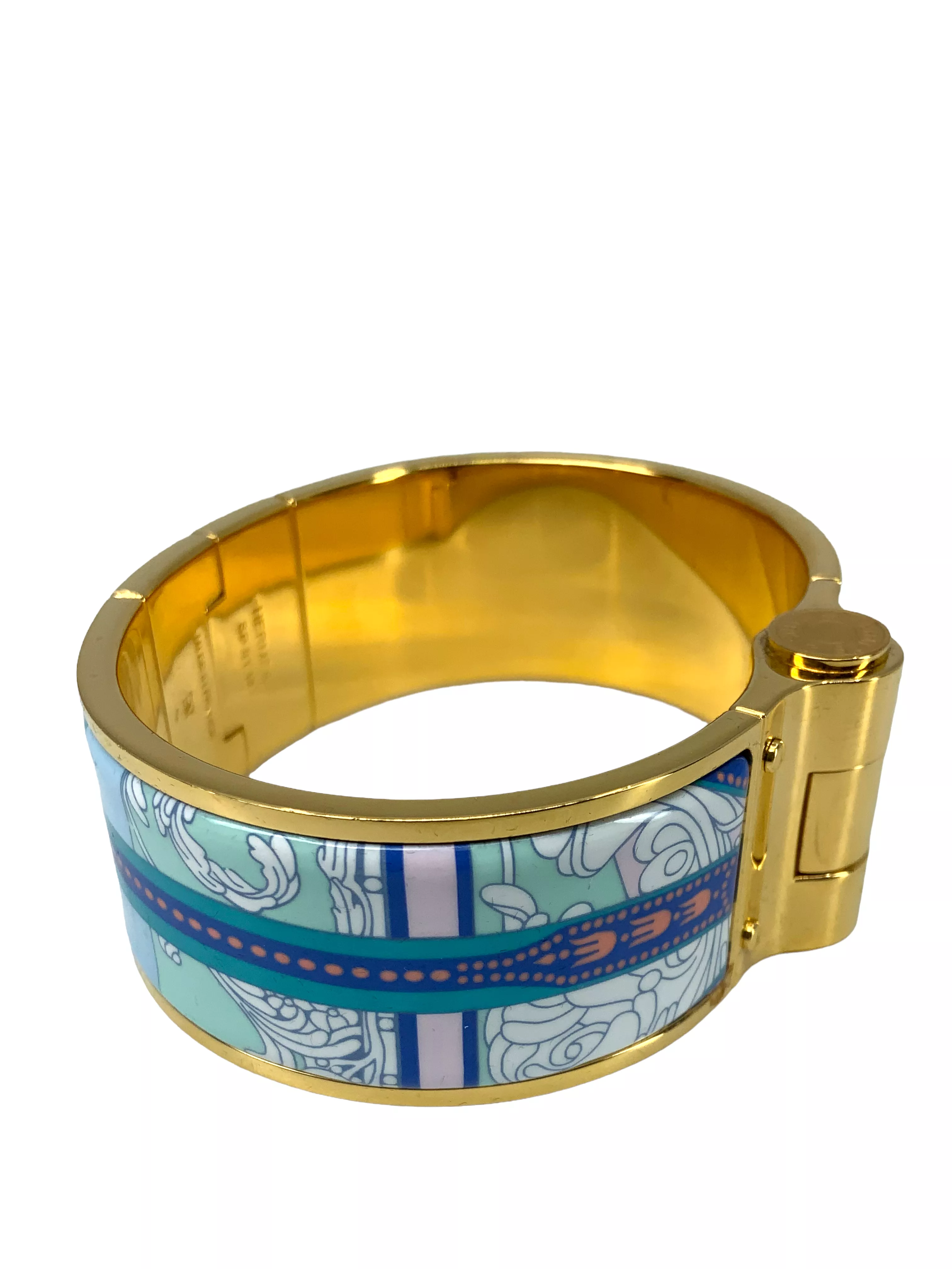 Hermes Enamel Wide Hinged Bracelet M