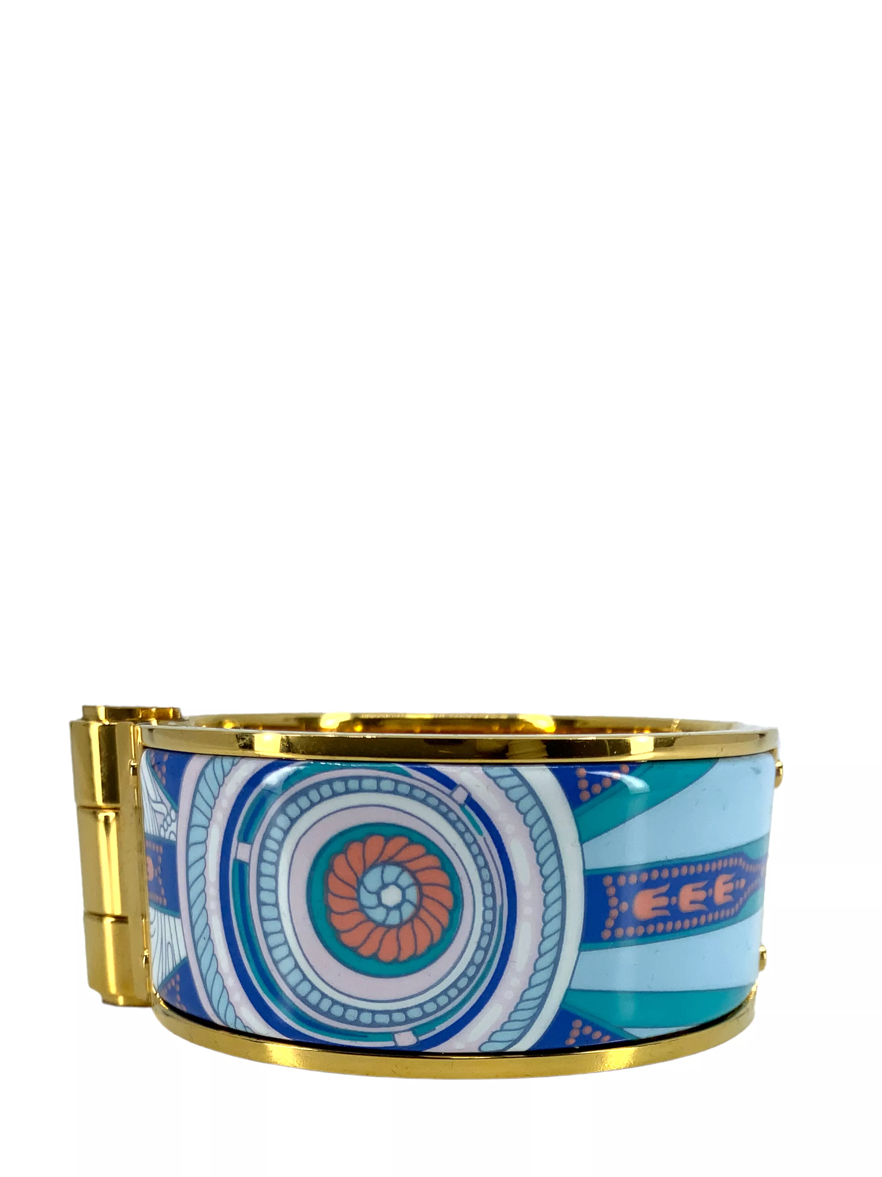 Hermes Enamel Wide Hinged Bracelet M